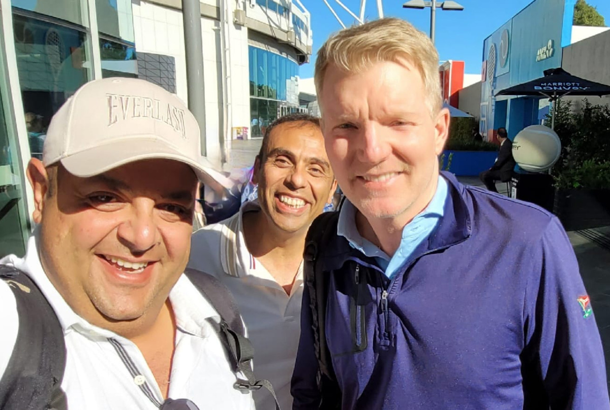 Jim-Courier-with-Sami-Farah From the Hip Clinic to the Tennis Court